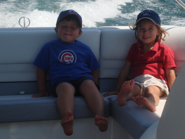 Thomas and his friend on one of many summer 2008 boat rides!
